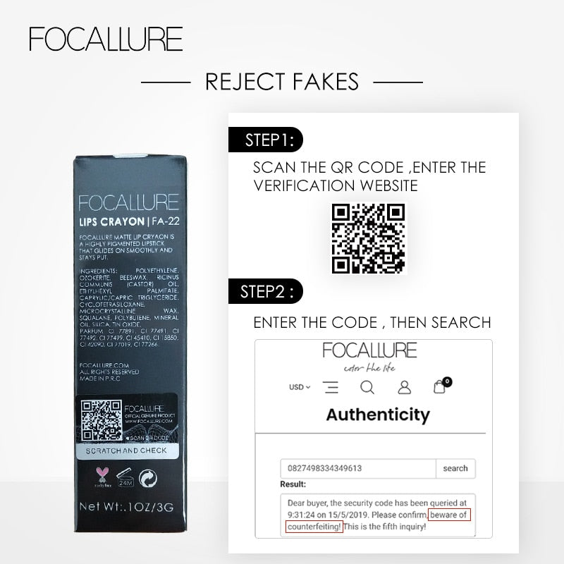 FOCALLURE Matte Lipgloss Sexy Liquid Lip Gloss Matte Long Lasting Waterproof Cosmetic Beauty Keep 24 Hours Makeup lipgloss